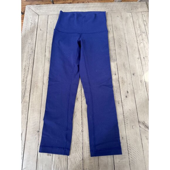 Lululemon Wunder Under Hi Rise Crops Blue Luon Size 4 - Picture 2 of 3